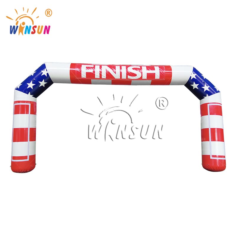 Arco hermético de línea de salida/meta con tema de bandera estadounidense