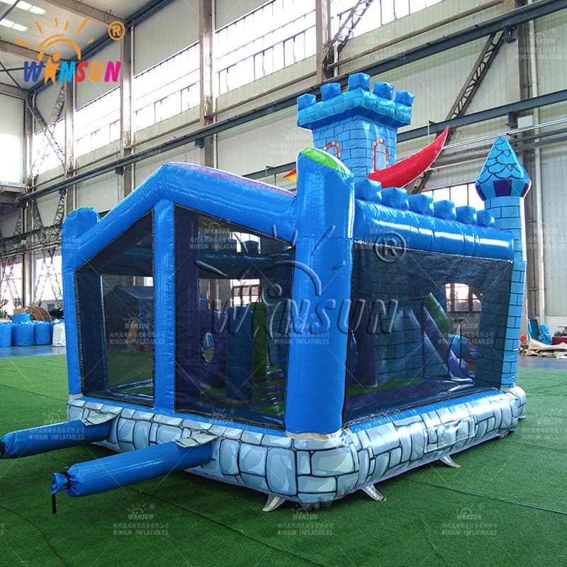 Castillo de salto inflable combinado con tobogán