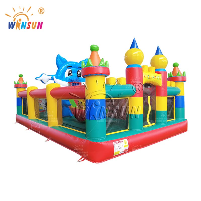 EspañolParque de juegos inflable al aire libre Blue Cat Paradise