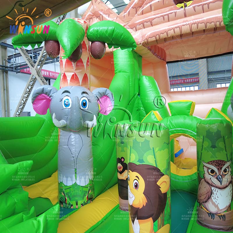 Combo de selva y castillo inflable de selva tropical