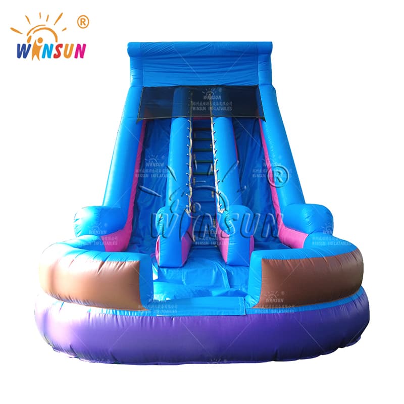 Tobogán acuático inflable doble con piscina