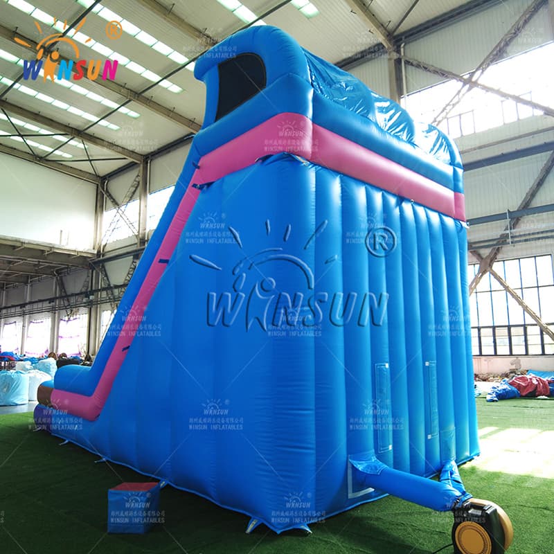 Tobogán acuático inflable doble con piscina