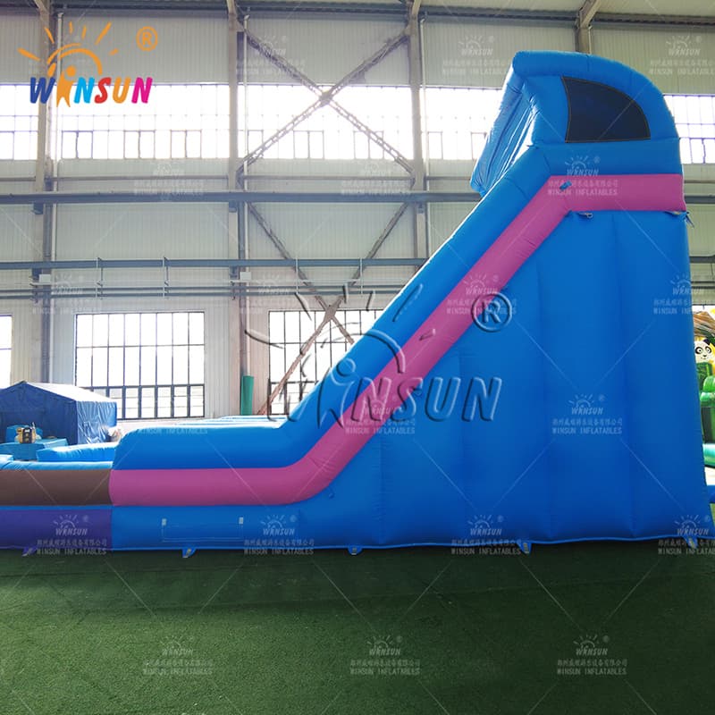 Tobogán acuático inflable doble con piscina