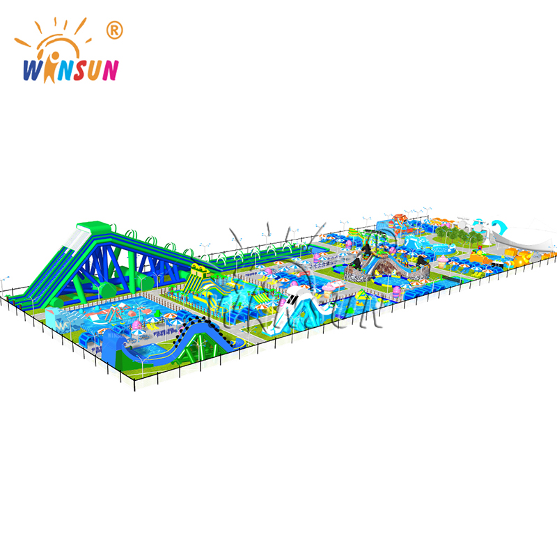 Proyecto de parque acuático inflable gigante para exteriores